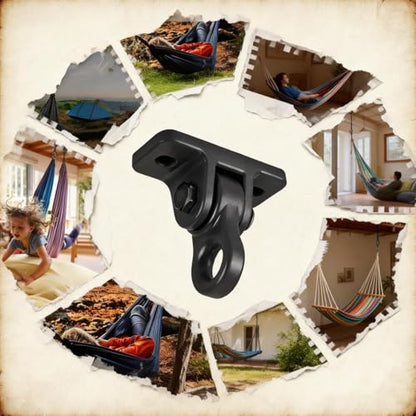 Heavy Duty Swing Hangers for Porch Wooden Sets Playground, 5000 lb Anti-Rust Aluminum Alloy Swing Hooks with Double Bearings Smooth Silent Rotation, Indoor Outdoor Hardware Kit Black 4 Pack