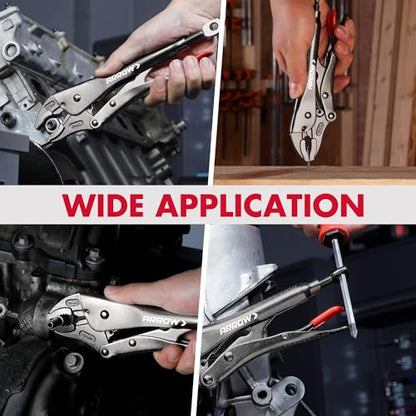 ARROW 2PCS Curved Jaw Locking Pliers Set 7" & 10" - size: 7&10inch