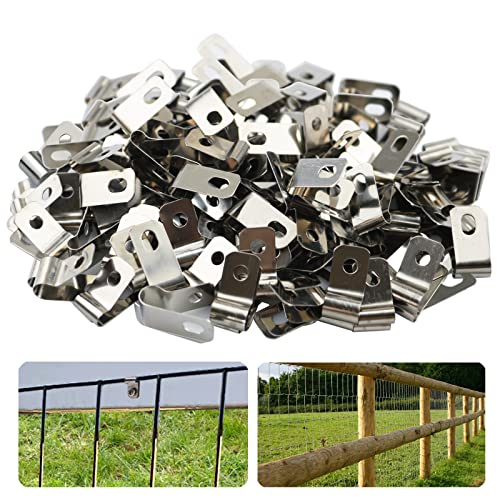 200 Pcs Fence Wire Clamps Agricultural Fencing Mounting Clips, Stainless Steel Wire Clips Cord Clamp for Mount 12-16 Gauge Welded Wire to Wood, Metal or Vinyl Fence - size: 200 Pcs