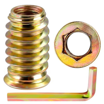 M8 x 25mm Threaded Inserts for Wood, Nut Inserts, Hex Drive, 25 PCS - size: M8 x 25mm
