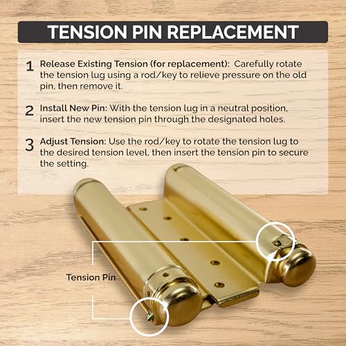 Hinge Outlet Replacement Tension Pins Double Action Spring 5 Inch 2-Pack - size: 5 Inch