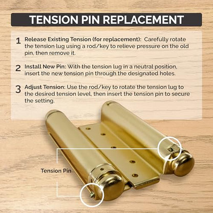 Hinge Outlet Replacement Tension Pins Double Action Spring 5 Inch 2-Pack - size: 5 Inch