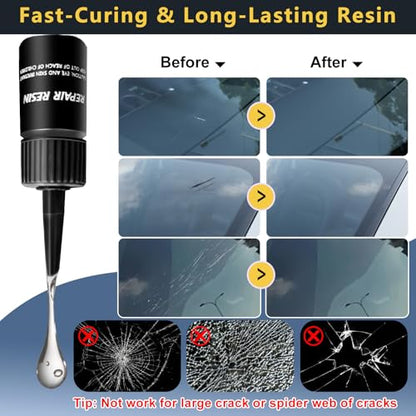 LOCBONDSO Windshield Repair Kit, Upgraded Fast-Curing Resin