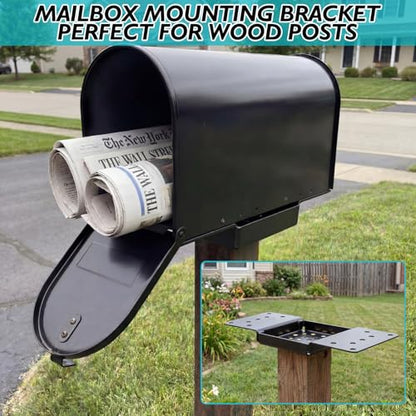 Mailbox Mounting Bracket Universal Plate for Post Mount Mailboxes Wood or Hollow Posts Mailbox Mounting Plate for Most Post Mounted Mailboxes with Holes at The Bottom