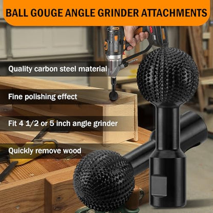 Sphere Rotary Burr,Wood Carving Tools with 5/8-11 Threads - style: 1 PACK