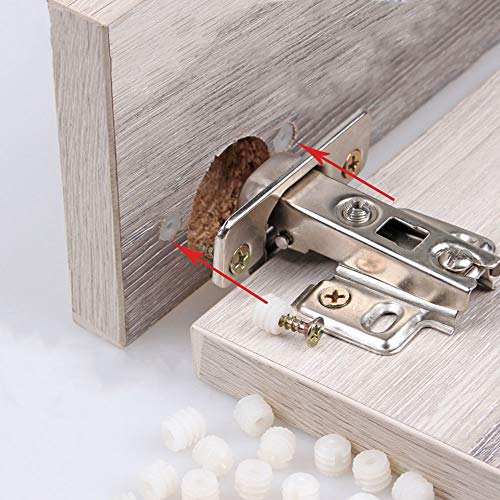 TAODAN 20PCS Plastic Dowel Inserts and Mounting Screws for Hinges