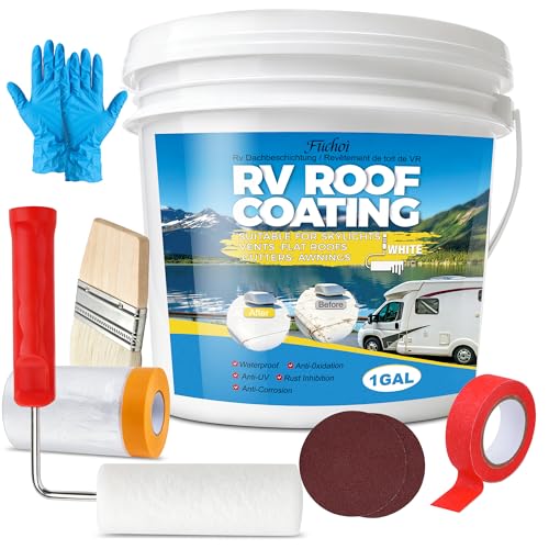 Liquid RV Roof Coating & Waterproof Sealant For Trailers -1 Gallon White
