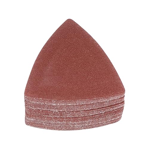 HARFINGTON 60pcs Triangular Hook & Loop Sandpapers 120 Grits 3-1/8" Aluminum Oxide Sanding Pads Random Orbital Mouse Detail Sander Papers Oscillating Multi Tool Sheets - size: 120 Grits