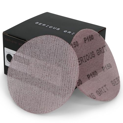 Serious Grit - 5-Inch P150 Grit Ceramic Mesh Sanding Discs - 50 Pack - style: 150 Grit