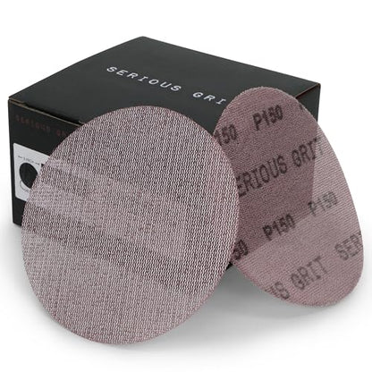 Serious Grit - 5-Inch P150 Grit Ceramic Mesh Sanding Discs - 50 Pack - style: 150 Grit