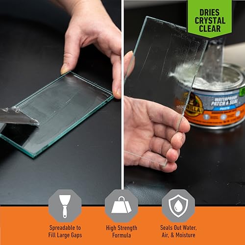 Gorilla Waterproof Patch & Seal Rubberized Sealant Paste, 12.8 oz Can (Pack of 6) - color: Clear, size: 6 - Pack