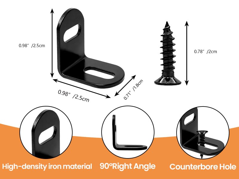 KUMGROT 20 Pcs Table Top Fasteners, Adjustable Corner Braces with Screws - size: 25 mm, style: Short Bracket