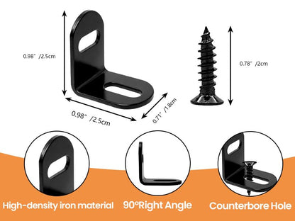 KUMGROT 20 Pcs Table Top Fasteners, Adjustable Corner Braces with Screws - size: 25 mm, style: Short Bracket