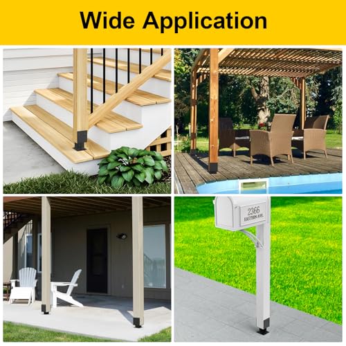 2Pcs 6x6 Concrete Post Base,Heavy Duty Adjustable Anchor Bracket - size: 6x6