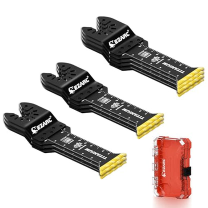 EZARC Titanium Oscillating Saw Blades, Extra-Long Oscillating Multitool Blades for Metal, Wood Nails, Screws Cutting, Plastic, 10 Pack - size: 10 Pcs Titanium