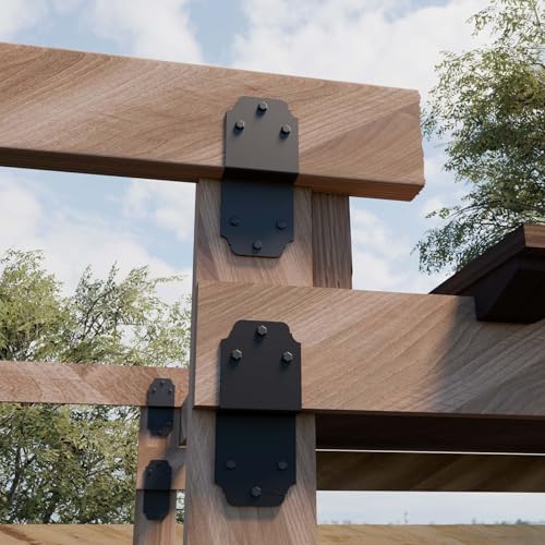 2packs Heavy Duty Pergola Brackets Black Z Bracket ,6" Steel Angle Joist Tie, Post to Beam Connectors Repair Hardware for Wood DIY Projects Deck Framing Construction Fence Repair - size: 2packs-Z Bracket