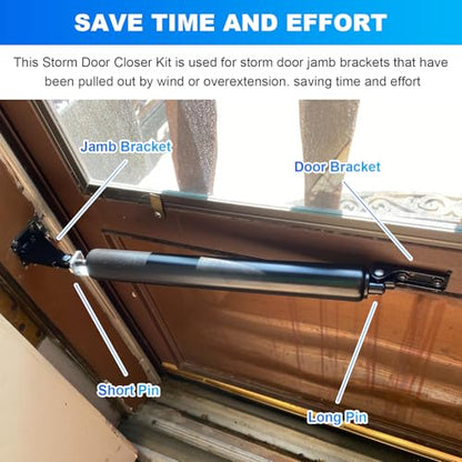 40201 Storm Door Closer Bracket, Compatible with Andersen Emco Larson - color: Black