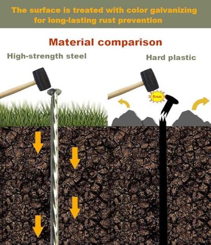 Artificial Turf Stakes, 35 Count 6-Inch,Galvanized Metal Landscape Spikes