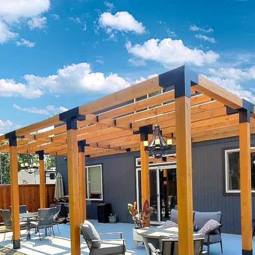 4-Way Pergola Brackets Kit for 4x4 Wood, 3.6 x 3.6 in, 2 Pack - color: 4-Way--2Pack