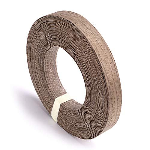 Skelang Walnut Wood Veneer Edge Banding Preglued Iron-on with Hot Melt Adhesive Edgebanding Flexible Wood Tape (3/4"×50') - size: 3/4" x 50'