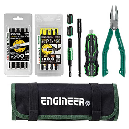ENGINEER DXZ-07 Screw Extractor Tool Set. Screw Emergency Tool Kit in a roll-up case. Compatible with Broken Head Phillips Screws and Hex Socket Bolts, Can Remove Countersunk Screws.