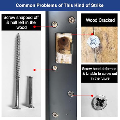 Door Strike Plate Double Opening, with Reinforced Torx Screws, Bit