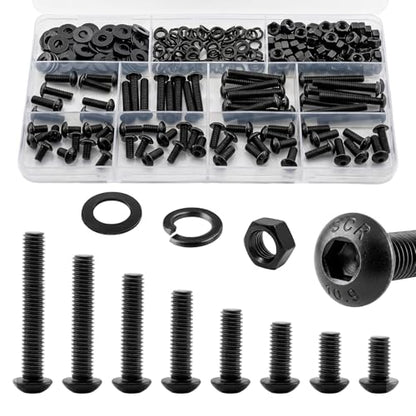 192Pcs UIETUIL M6 Hex Socket Button Head Screws Kit, M6x8-35mm, 10.9 - size: M6 Button 10.9 - 192PCS