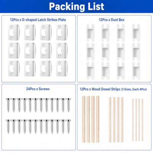 12 Pack Door Strike Plate Repair Kit