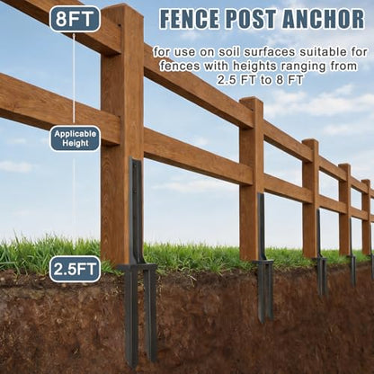 2Pcs Fence Post Repair Kit, Quick Fix Broken/Leaning Wood Post