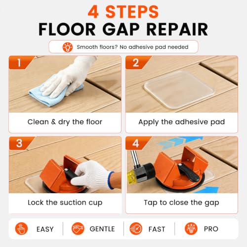 Floor Gap Fixer Tool Double 45° Suction Cup Flooring Repair Kit