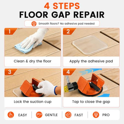 Floor Gap Fixer Tool Double 45° Suction Cup Flooring Repair Kit