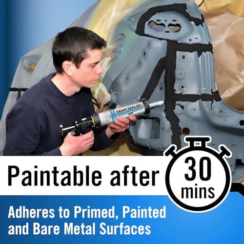 [2-Pack] Berkland Polyurethane Seam Sealer, Black - Paintable Auto Body