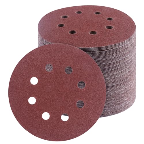 50 PCS 5 Inch Sanding Discs 80Grit, Round Hook and Loop Sandpaper for Random Orbital Sander - size: 80 Grit