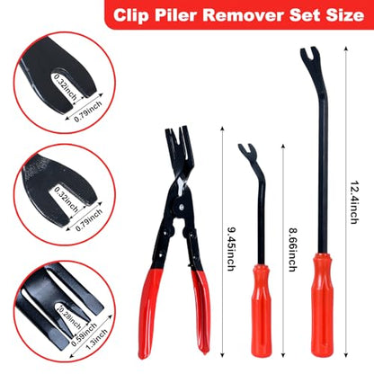 7 Pcs Auto Trim Removal Tool with Plastic Pry Tool, Automotive Car Trim Rivet Clip Removal Tool for Door Panel Dashboard Body, Auto Upholstery Car Fastener Clip Pliers Remover Tools Repair Kit
