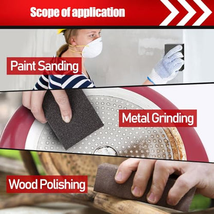 BOSHCRAFT 10 Pcs Sanding Sponge, Washable and Reusable Sanding Block 60/80/100/120/180/220 Grit Sand Paper Assortment for Wood Drywall Metal Glasses Sandpaper Block Sand Paper Brick - size: 10 Pack-Square