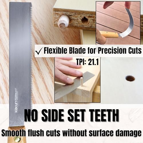 KAKURI Mini Flush Cut Saw 5", Compact Craft Hand Saw for Woodworking - style: Flush Cut