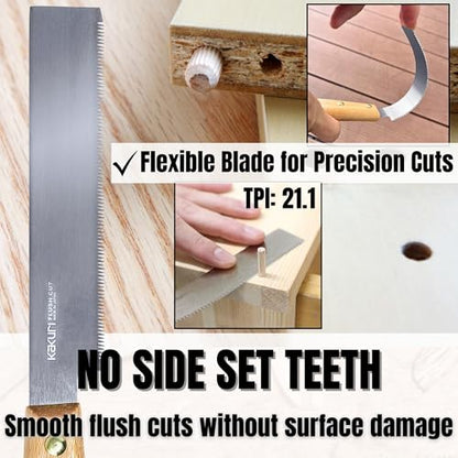 KAKURI Mini Flush Cut Saw 5", Compact Craft Hand Saw for Woodworking - style: Flush Cut