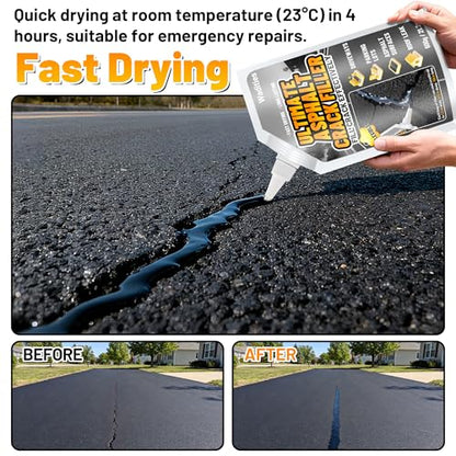 Asphalt Crack Filler, 2.65LB High Elasticity Concrete Crack Repair Sealant - style: 2pcs, 2.65LB
