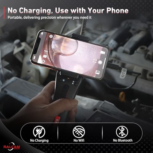 Ralcam Two-Way 210° Articulating Borescope Compatible with iPhone & Android