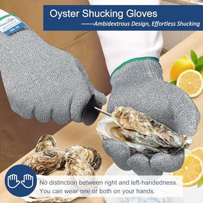 Dowellife Cut Resistant Gloves A9 Maximum Protection - Food Grade Kitchen & Chef Gloves for Food Prep, Knife Cutting, Mandoline Slicing, Butcher, Oyster Shucking, Fish Handling (Large) - color: Grey, size: Large (Pack of 1)