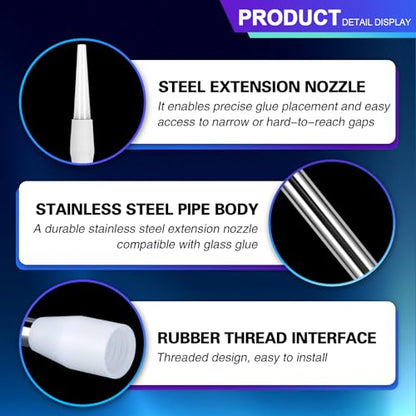 4 Pcs Handmade Stainless Steel Caulk Nozzle Extender 290-375mm