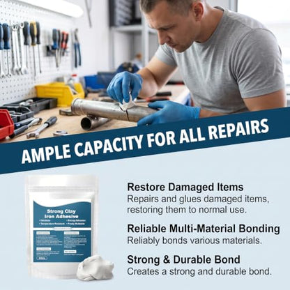 Steel Reinforced Epoxy Putty, Waterproof Heat-Resistant Epoxy Putty Repair Kit, All Purpose Filler Putty AB Epoxy Clay for Metal Wood Tile Ceramics for Bonding Repairing Sculpting