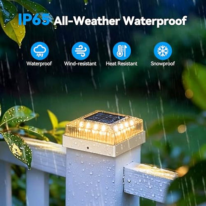 Solar Post Cap Lights for 4x4 Wood/Vinyl Fence Posts, 12-Pack - color: White, size: 12 Pack