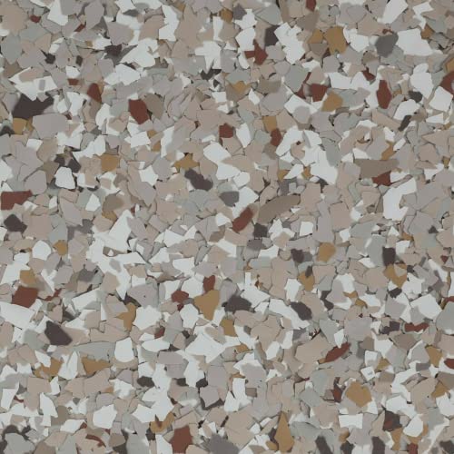 Colored Epoxies 40 LB Decorative Vinyl Flakes for Epoxy Garage Floors - color: Creekbed Flake