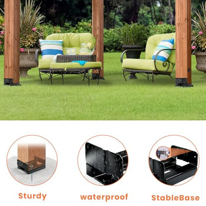 6PCS 6x6 Post Base for Concrete Heavy Duty Black E-Coated - color: Black, size: 6X6