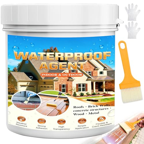 Transparent Waterproof Sealant 35oz, Invisible Waterproof Agent Indoor & Outdoor Sealant, Water-Based Clear Sealant for Roofs, Walls, Garden, Terraces, Patios, Concrete, Masonry - size: 35 OZ