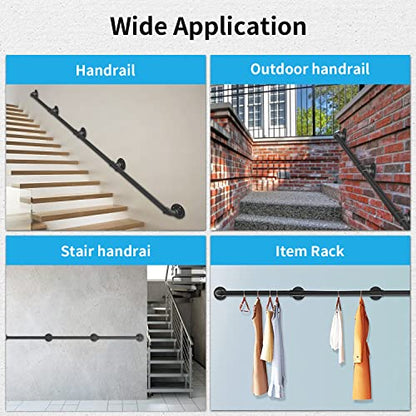 Wall Handrail 13FT/400CM,Pipe Staircase Handrail - size: 13 Feet