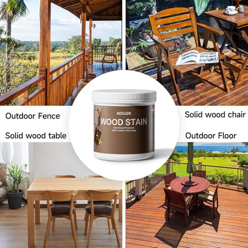 16 Oz Water Based Wood Stain and Sealer in One, Dark Oak, with Tools - color: Dark Oak, size: 16 FL.OZ