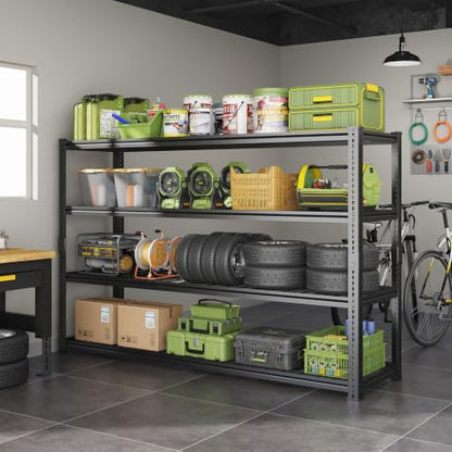 60" W Metal Storage Shelves, 2640lbs Heavy Duty Garage Rack - size: 60"W x 24''Dx 60"H