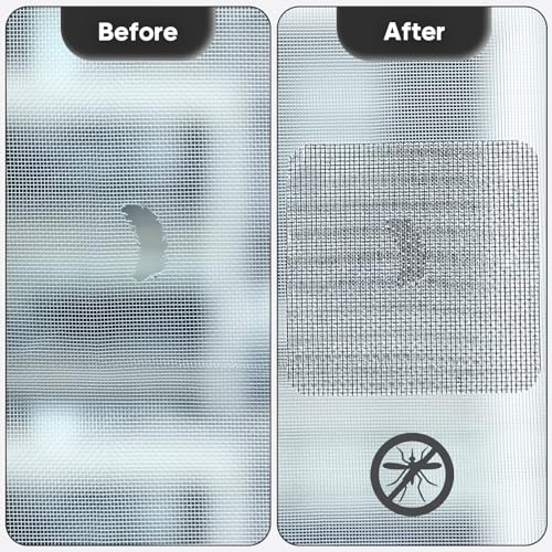 Secopad 14 Sheets Screen Patch Tape, Window Screen Repair Kit, Black - color: Black